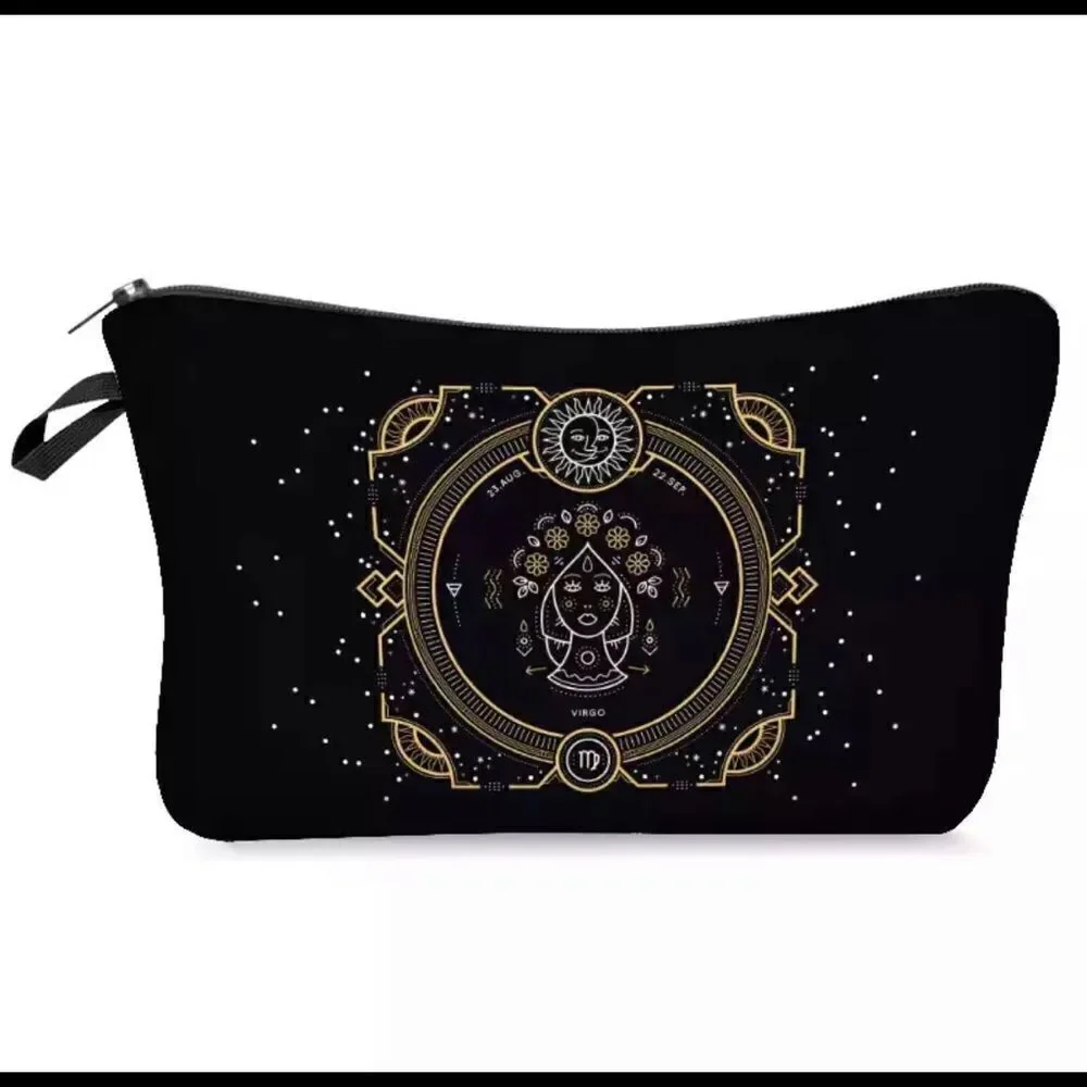 FUDEAM 12 Zodiac Print Pattern Women Waterproof Cosmetic Bag New 2 poly mailers